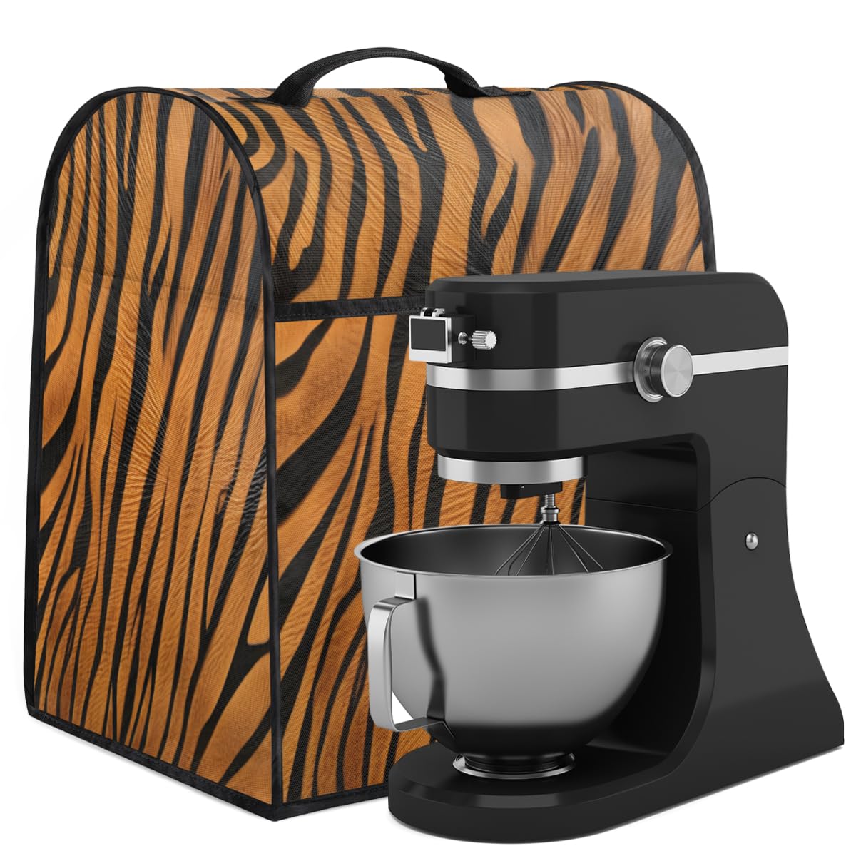 Coffee Maker Cover Animal Tiger Skin Kitchen Appliance Covers Small Appliance Covers Blender Cover Juicer Cover Dust Covers for Kitchen Appliances with Top Handle and Pockets,Washable,B810