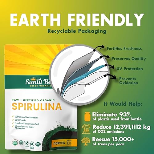 Miniatura 9 de Sunlit Best Organics Spirulina 8 Oz Polvo