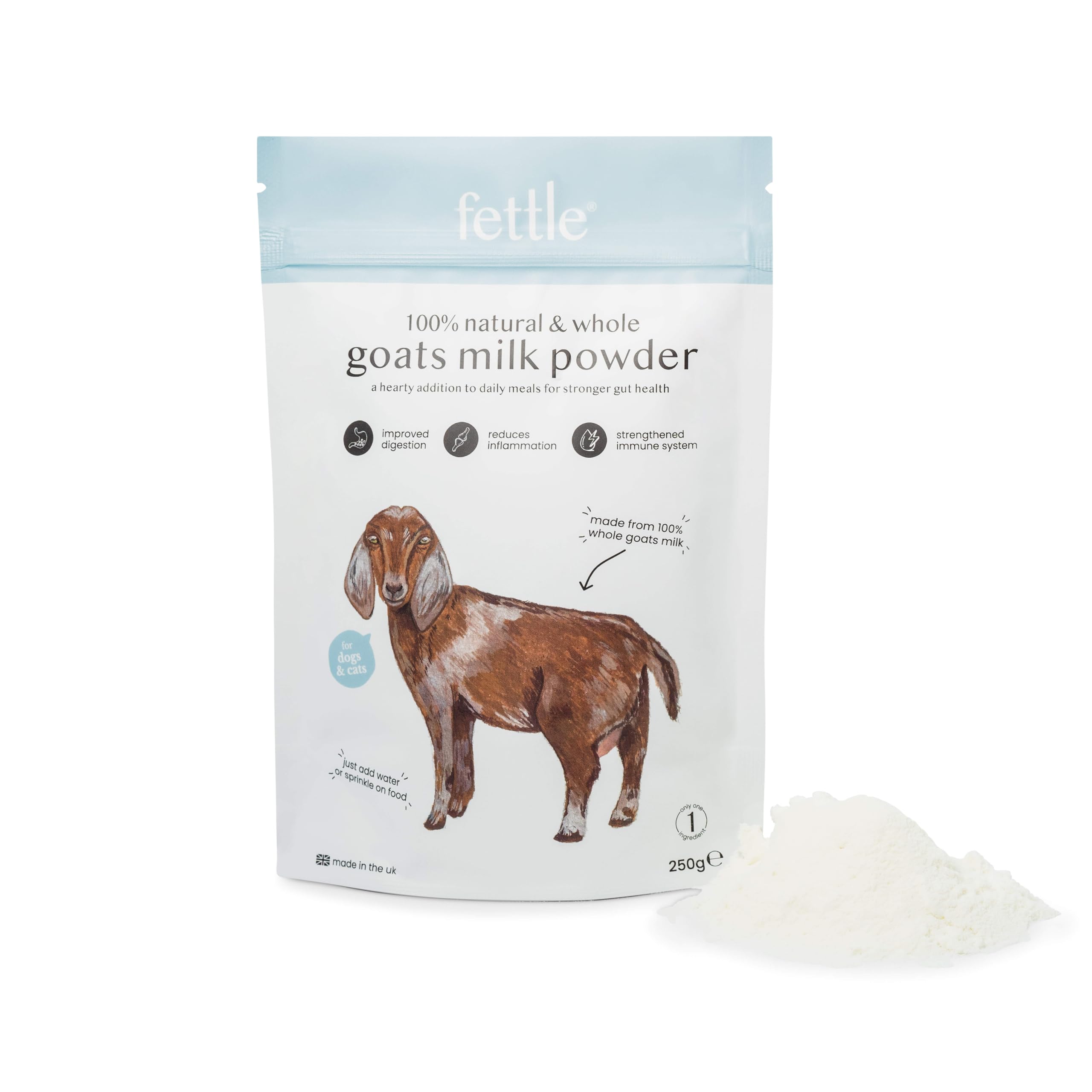 Whole Goats Milk Powder for Dogs & Cats, 100% Natural Hydration, Gut Health Prebiotics for Dogs and Cats, Promotes Recovery