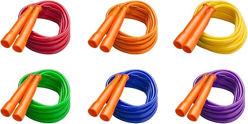 Champion Sports 16 Foot Licorice Jump Rope for Fitness, Assorted Colors - Speed Jump Ropes with Contoured Handles for Exercise, Cross Training,