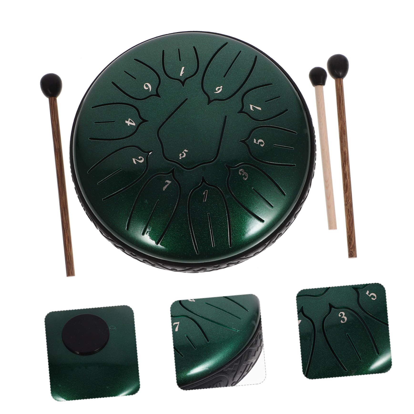 Lingua Steel Tongue Drum Note Verde Smeraldo con Spartiti Inglesi Strumento Percussione Creativo per Meditazione Yoga e Educazione Musicale