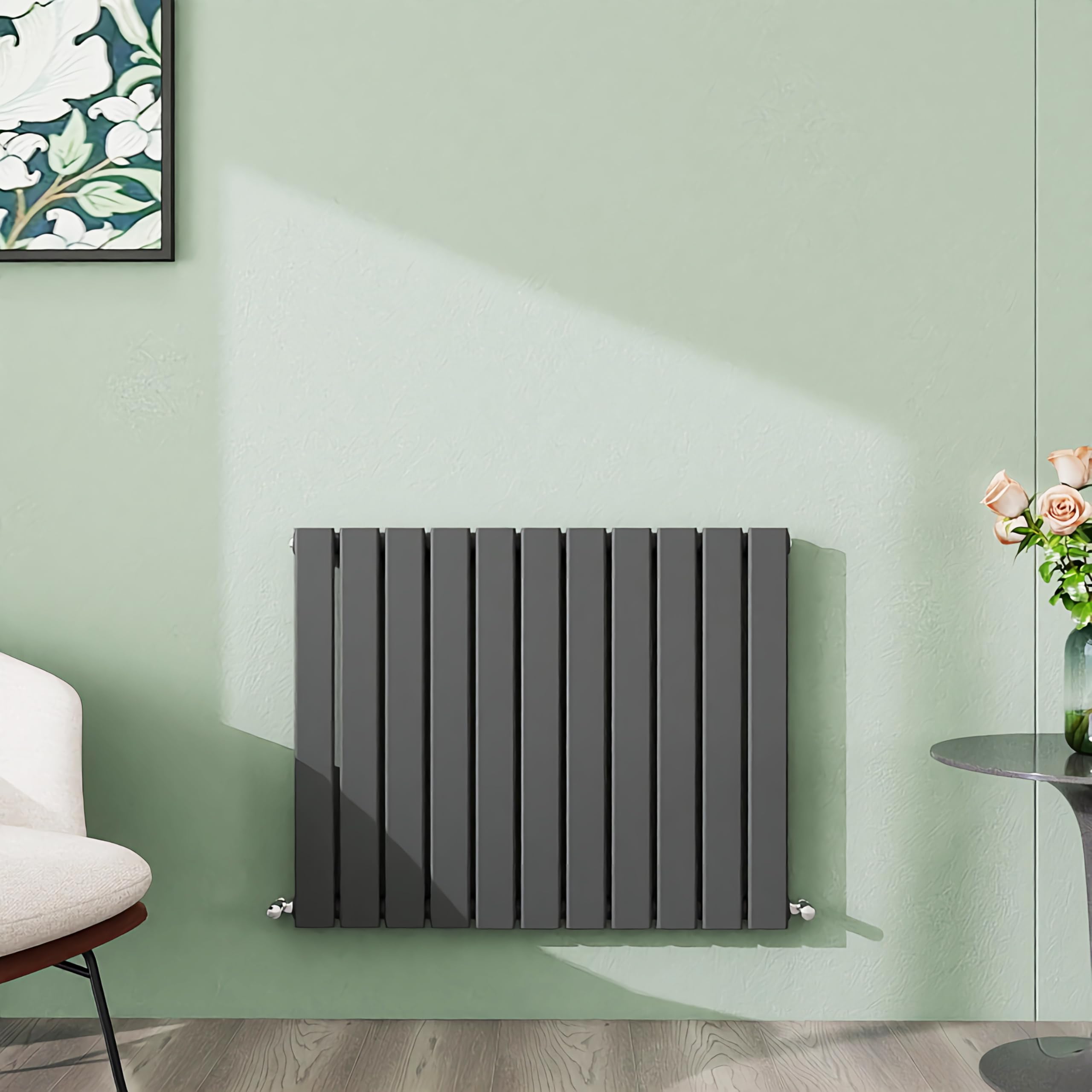 simple bathrooms 600×748mm Anthracite Horizontal Designer Radiator Single Panel Modern Central Heating Flat Panel Radiators