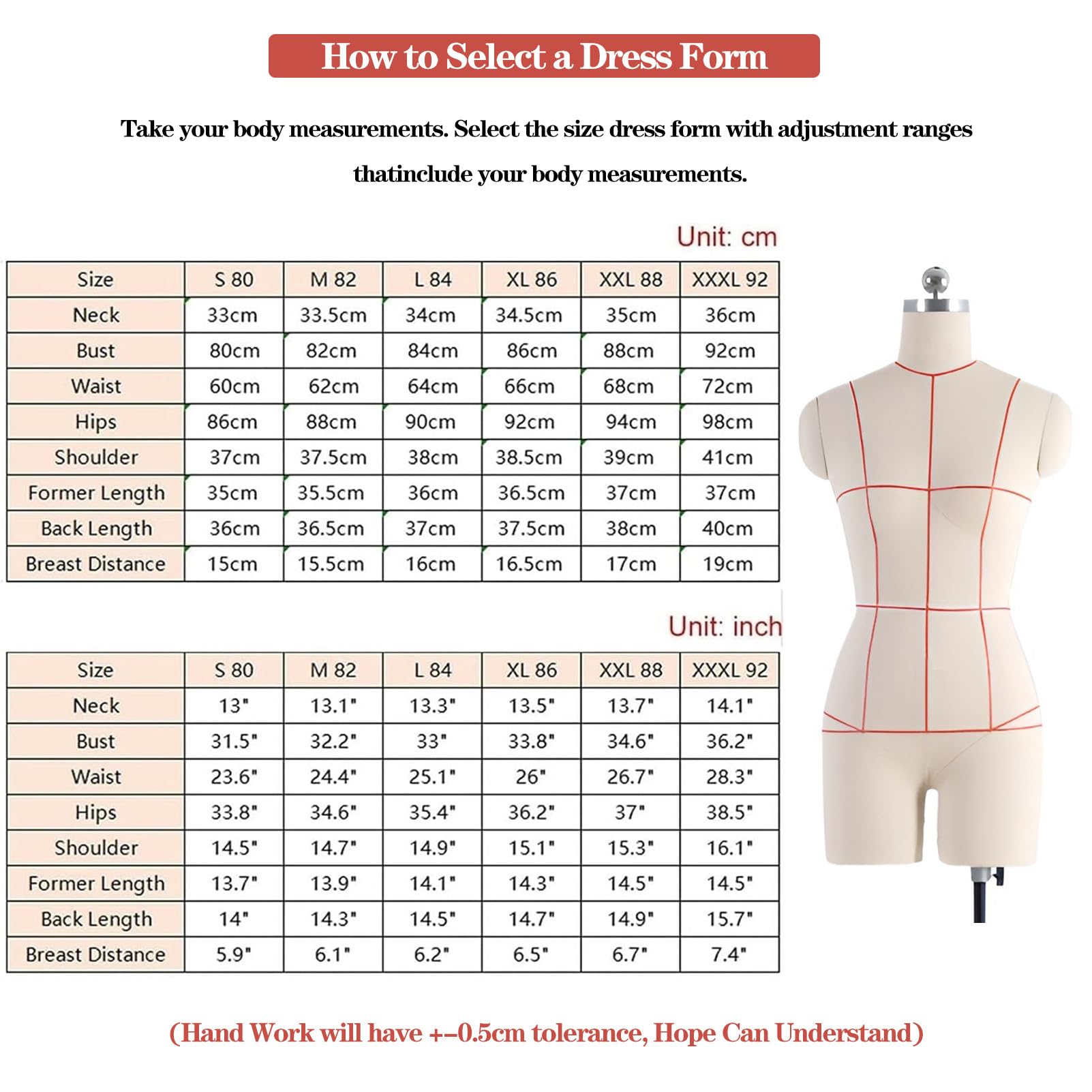 Maniquí ajustable de medio cuerpo de espuma suave con forma de vestido, alfileres insertables para confección de modelo femenino, maniquí de sastre,Withoutarms-XL-Model86