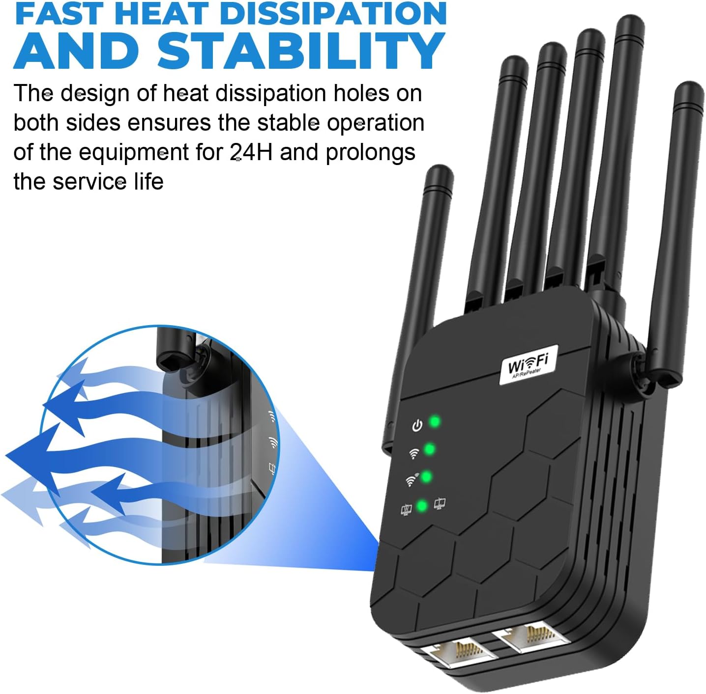 2026 WiFi Extender Signal Booster, Dual Band 5.8GHz&2.4GHz, 6X Faster, WiFi Booster Covers Up to 13880 Sq.ft, WiFi Repeater 1.2Gbps with Ethernet Port, Connects 100+ Devices, One-tap Setup