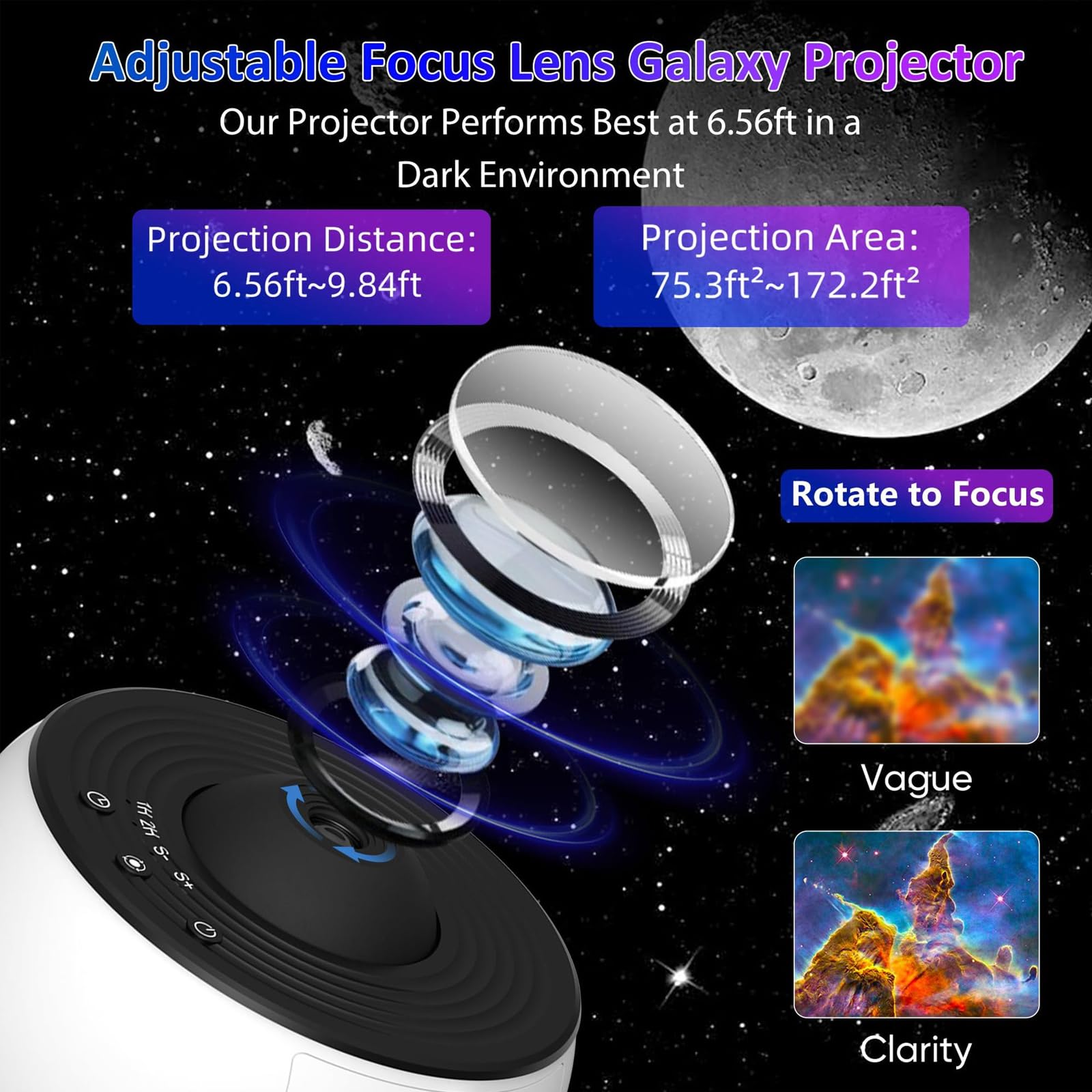 Generico Proiettore Galassia Lumeeza per Bambini, Proiettore Galassia Astronauta con 13 Dischi Film, Proiettore360 ° Planetario per, Luce 2 in 1 per Creare un Cielo Stellato (mix)
