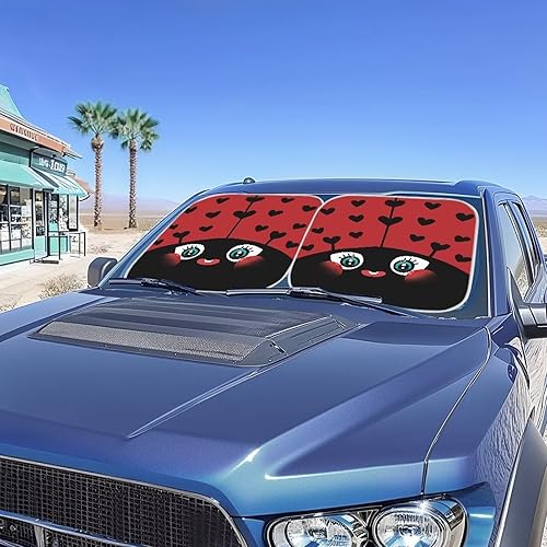 Miniatura 9 de Renewold - Parasol para parabrisas de automóvil con patrón mariposas, margaritas y hongos, bloquea calorsol, plegable, mantén el vehículo fresco,