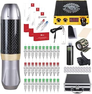 Dragonhawk Tattoo Pen Kit Rotary Tattoo Machine Carbon Fiber Frame Machine Tattoo Power Supply Tattoo Needles
