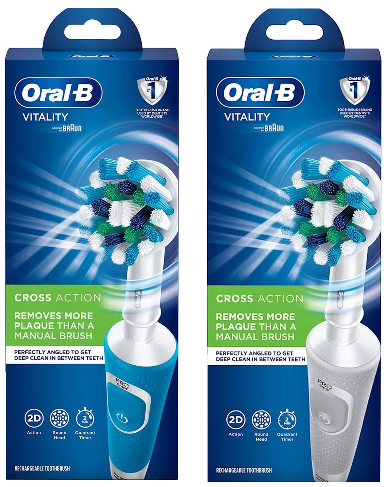 Oral B Vitality 100 Blue Criss Cross Electric Rechargeable Toothbrush Powered by Braun & Oral B Vitality 100 White Criss Cross Electric Rechargeable Toothbrush Powered By Braun - Oral Care Combo-image-46
