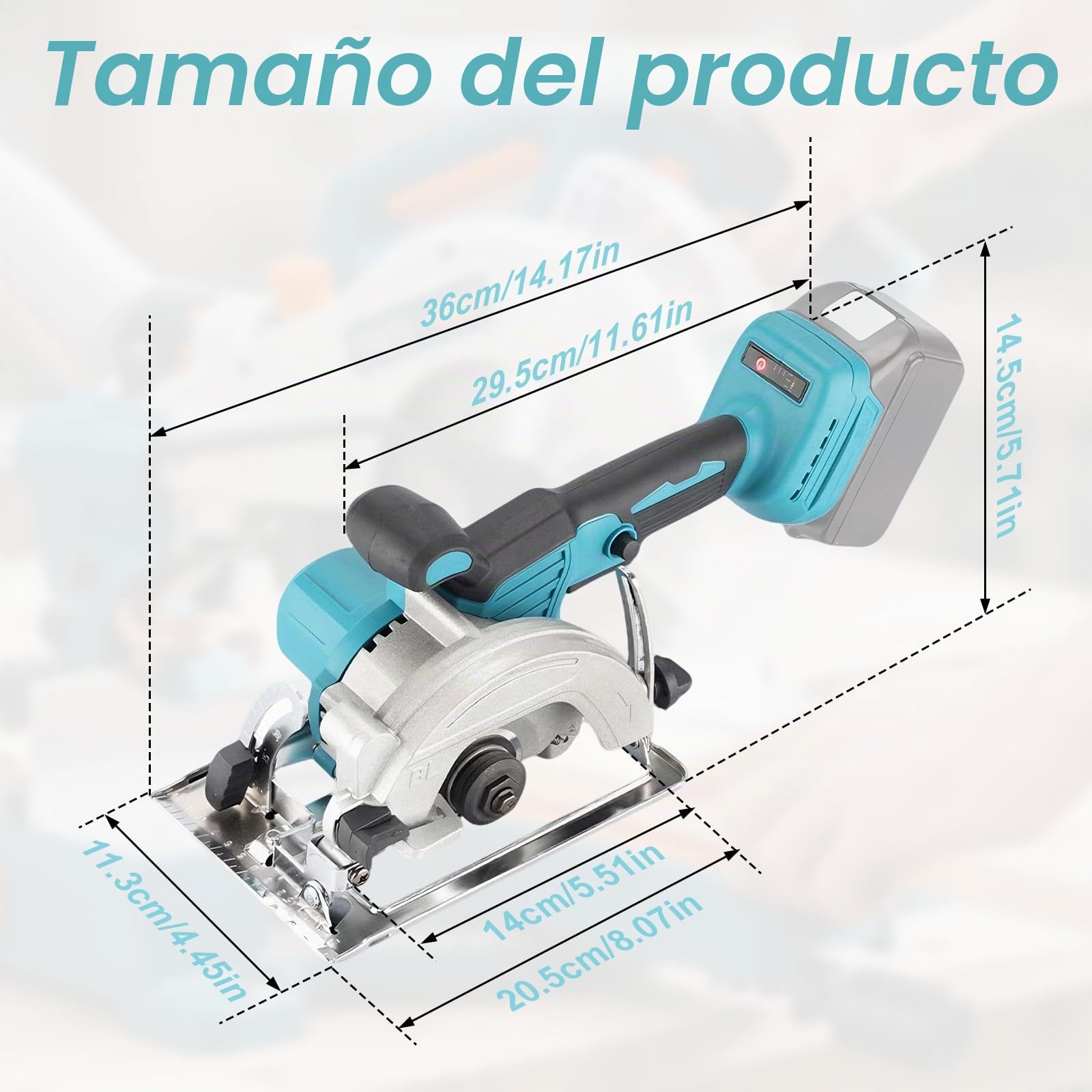 Sierra Circular Bateria para Makita 18V, Mini Sierra Circular Sin Escobillas, Sierra Circular de Mano con 3 Hojas (125 mm) 6200 rpm, 0 a 45° para Madera, Plásticos (Batería no Incluida)