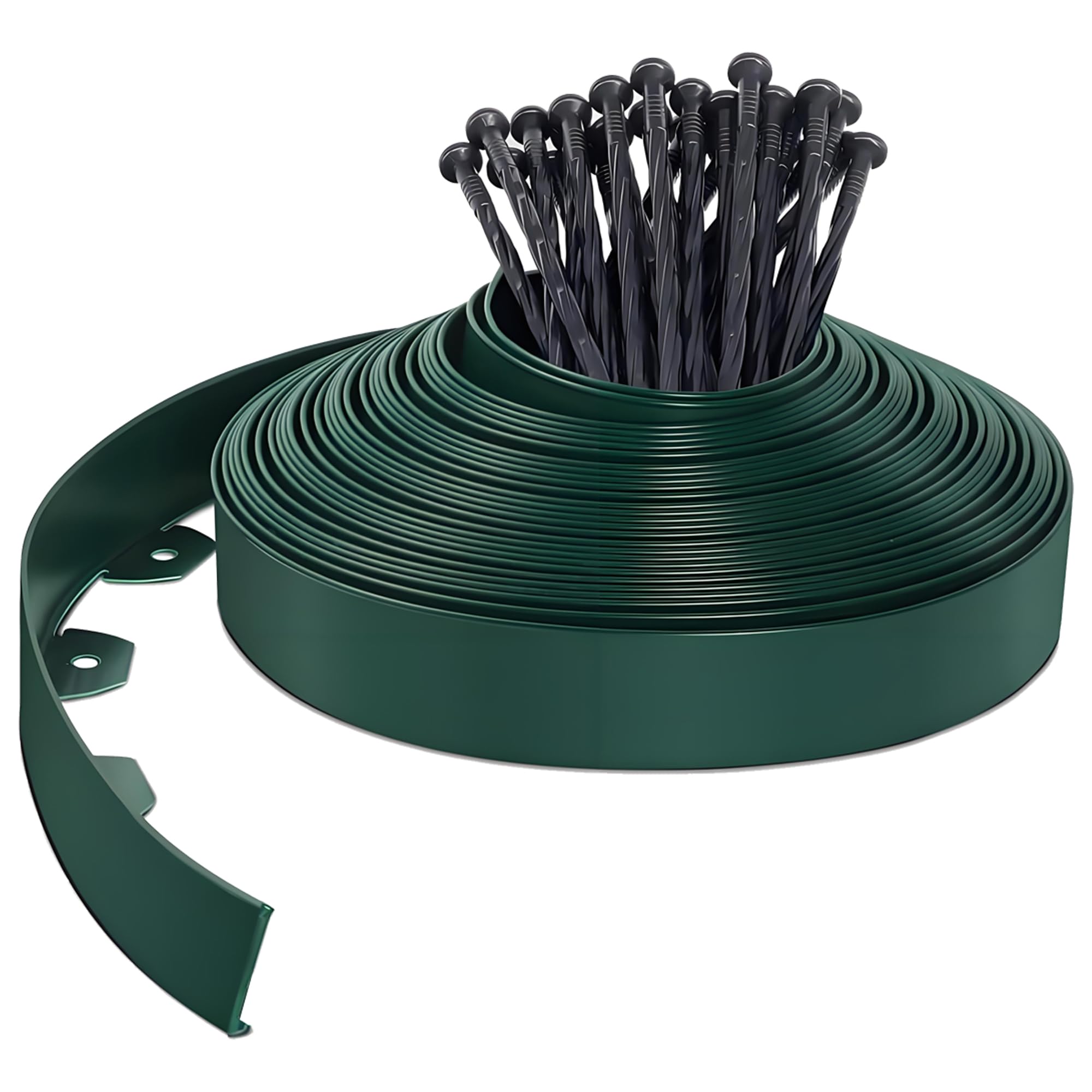 Lawn Edging Border, 10m Flexible Garden Edging Border with 30 Pegs, 5cm High Plastic Landscape Lawn Edging Strip for Flower Beds Edging, Grass Edging, Lawns and Paths