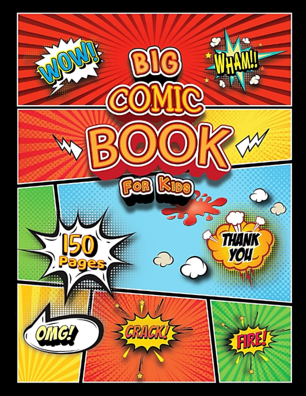 Big Comic Book For Kids: Create Your Own Comics - 20 Unique Layout Panel Pages with Speech Bubbles for Drawing Stories - 8.5x11.25 inches Large Size