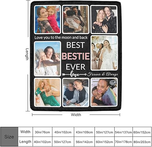 Miniatura 3 de SHIYEL - Cobija personalizable con fotos haz una cobija personalizable con imágenes para el recuerdo regálale a tu mejor amiga una manta sublimada