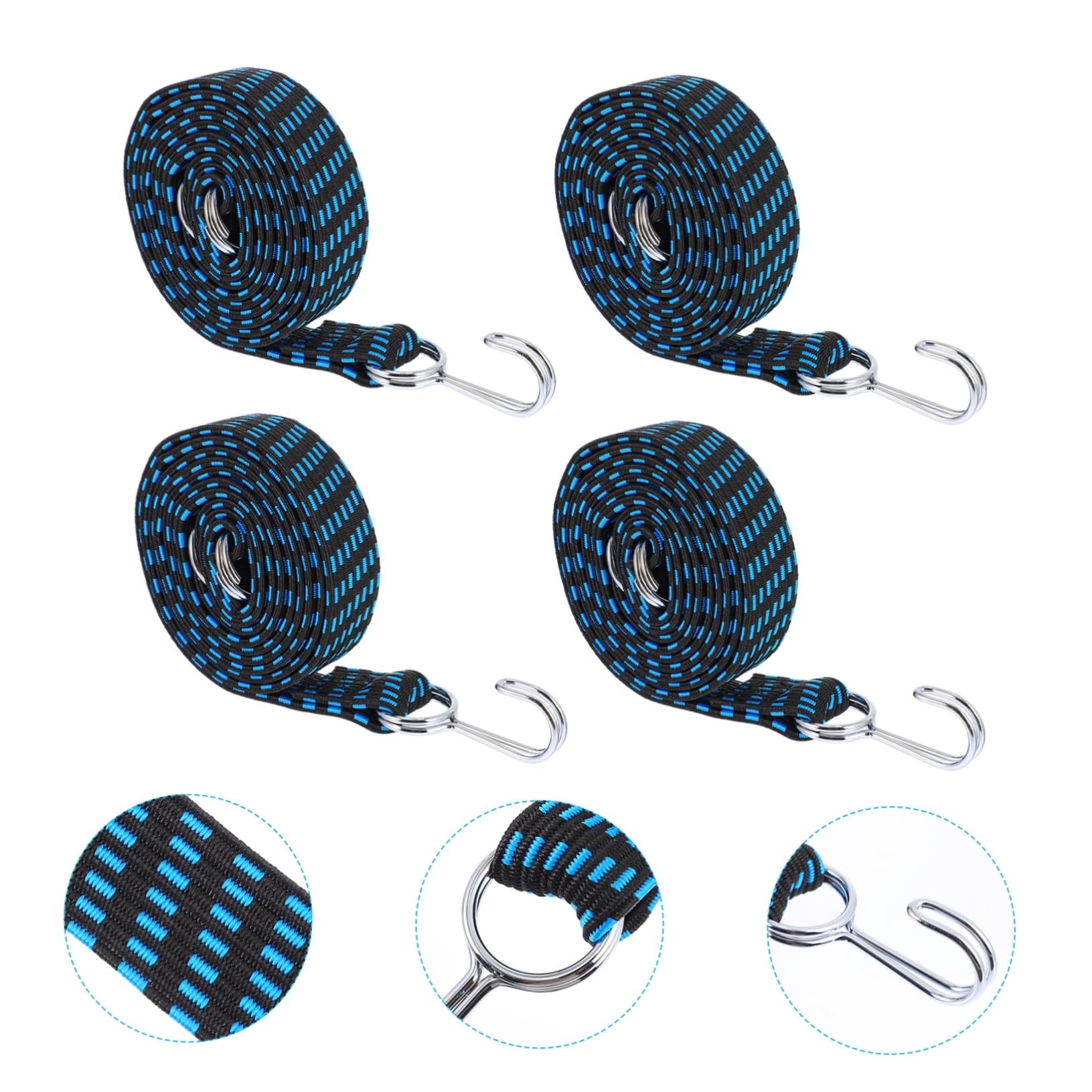 Ciieeo 2 Set Cinghie Elastiche Regolabili Con Ganci Da Elastiche Per Sicurezza Luggage Resistenti 4 Pezzi*2