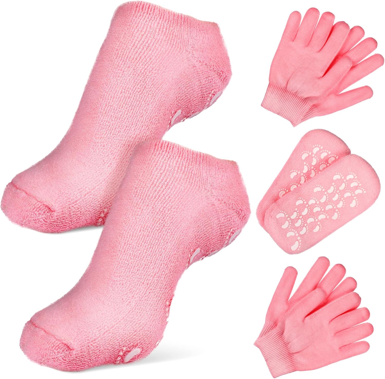 2sets Spa Moisturizing Gloves Socks Foot Hand Skin Care Exfoliating Moisturizing Therapy