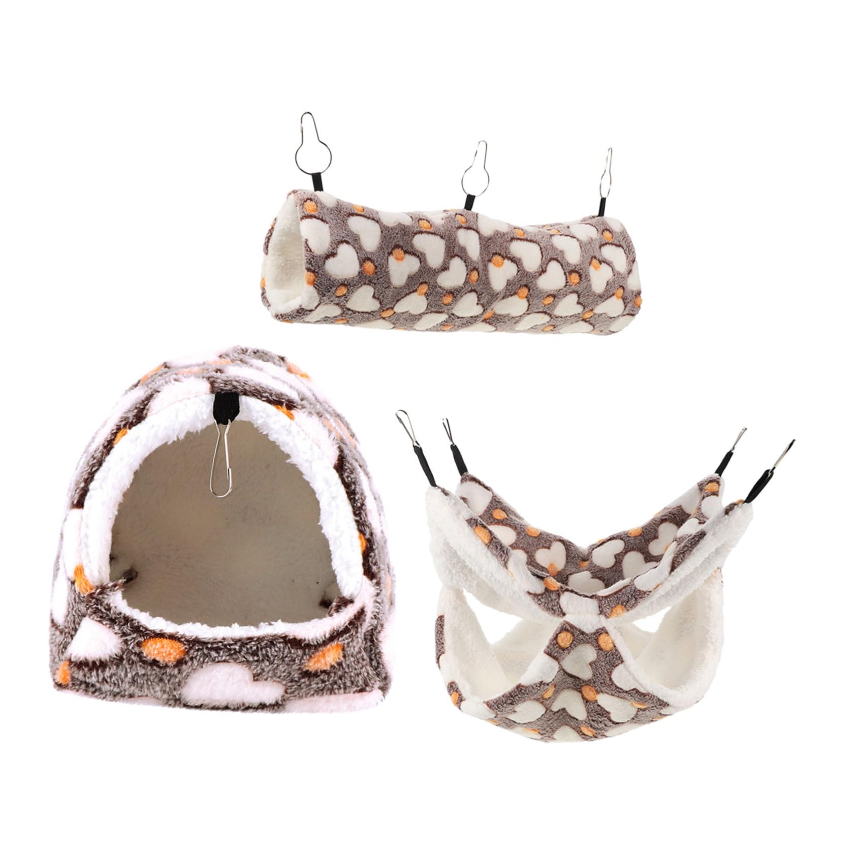 YARNOW 3 Pezzi Accessori per Gabbia Furetti e Animali Tana Sospesa Calda per Criceti per Cincillà e Tunnel per Ratti Nido e Lavabile per Habitat Multifunzionale