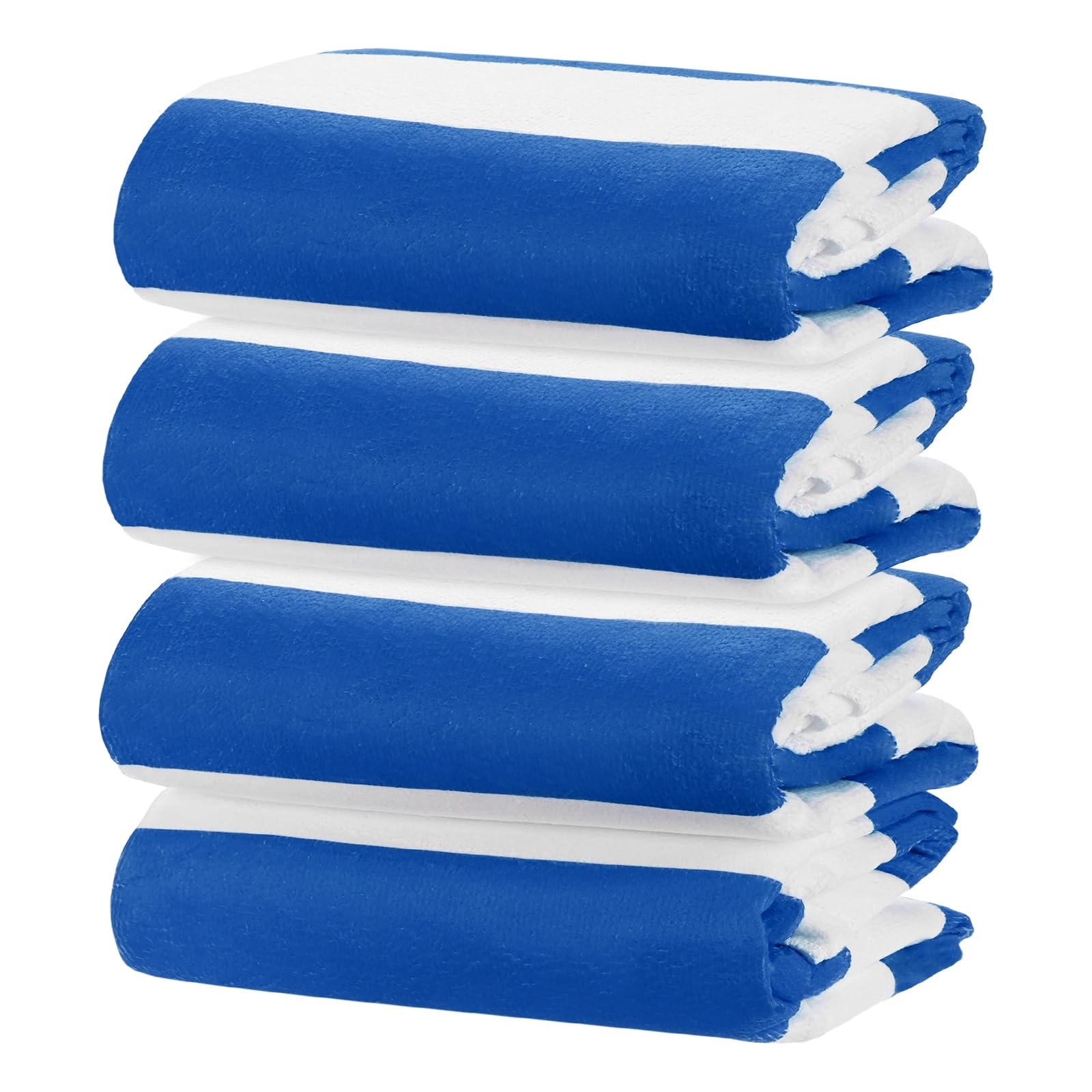 M METERXITY 4-Pack Large Stripe Beach Towels, 30 in x 60 in Soft Microfiber Pool Towels with Quick Dry Sand-Free Lightweight for Beach/Pool/Yoga/Bath/Camping [Navy Blue]