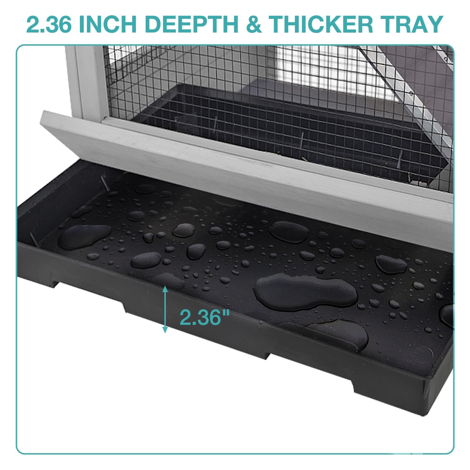 Akinerri Großer Meerschweinchenkäfig,5 Levels Hölzerner Frettkäfig mit Rädern, Chinchilla Käfig Upgrade Metallrahmen Rattenkäfig für Indoor Outdoor (5 Level)