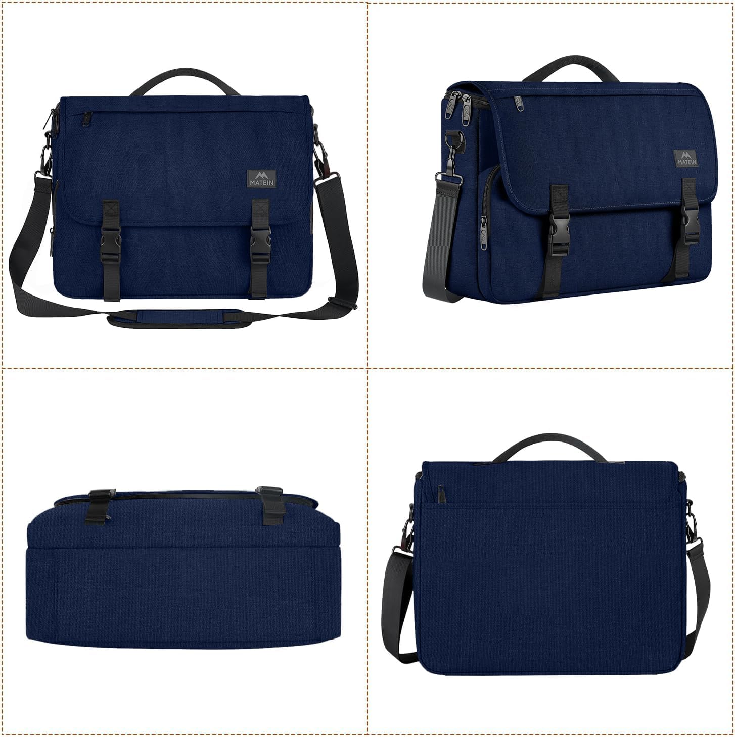 MATEIN Messenger Bag for Men, Briefcases Lightweight Men's Laptop Bag 15.6 inch Water Resistant Crossbody Satchel Computer Work Office Case with Shoulder Strap, Blue - Image 7