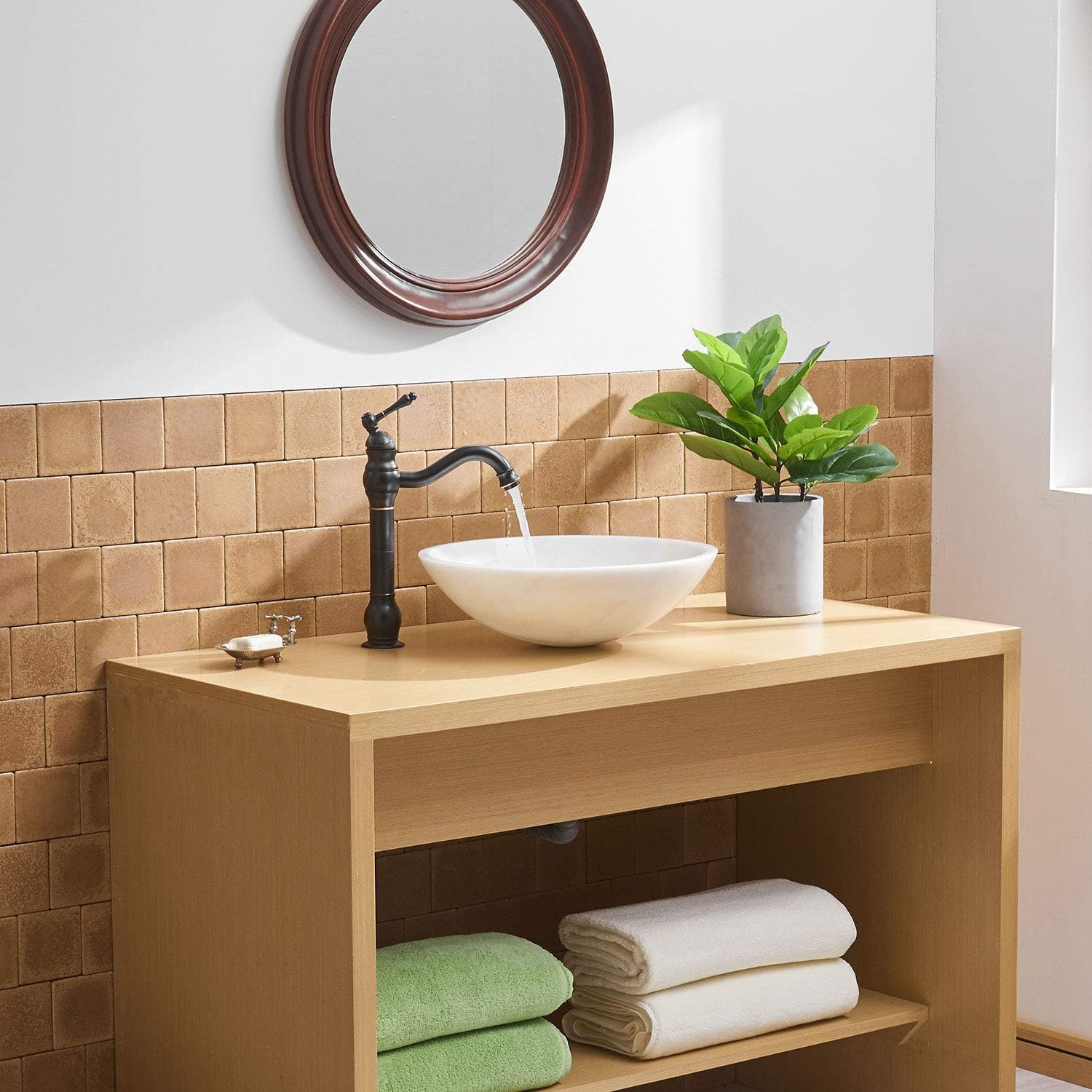 Oil Rubbed Bronze Single Handle Vessel Bathroom Faucet