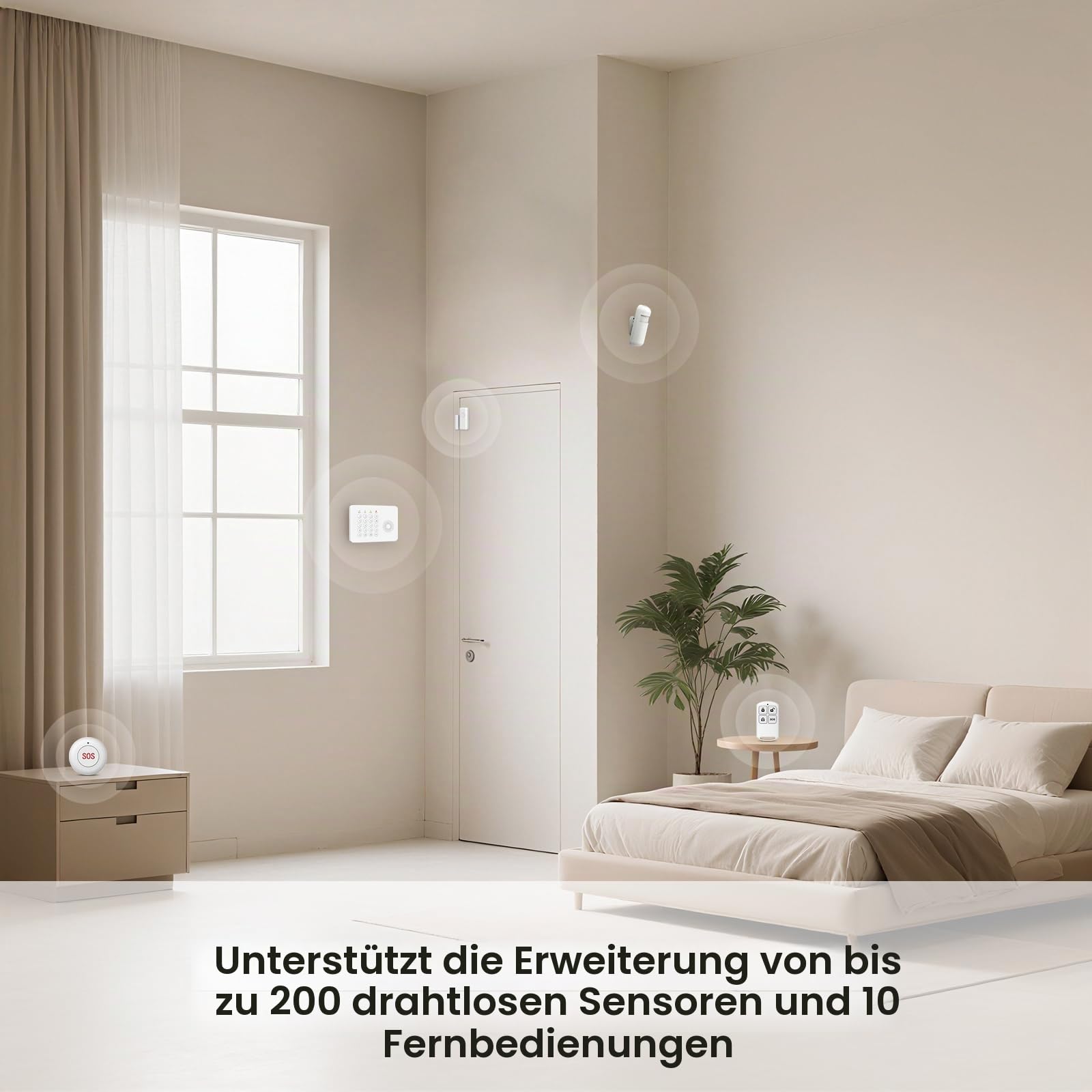 XNY A02 4G Funk Alarmanlage Haus Set, Kabellos, WLAN Alarmanlage Wohnung mit APP, 24 Stück: Bewegungsmelder, Tür Fenster Sensoren, Fernbedienungen, Sirene, Kompatibel mit Alexa und Google Assistant