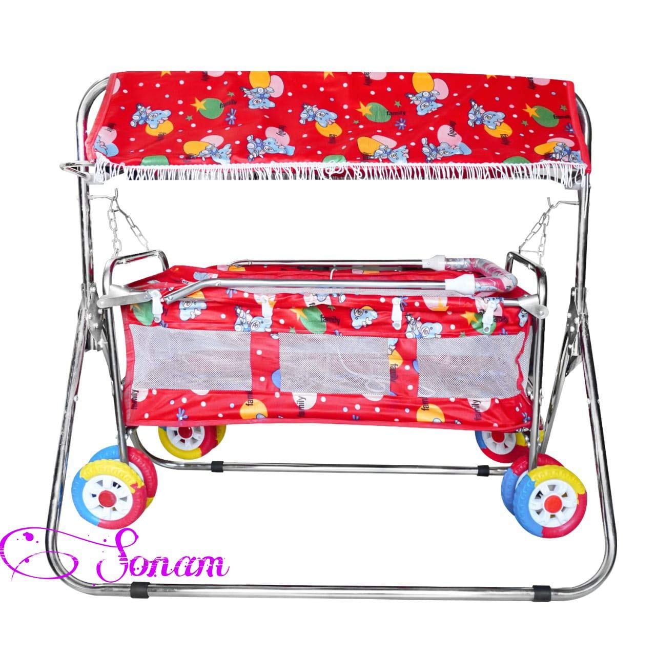 Sonam Enterprises Baby Swing Cradle Cot and Stroller/Jhula with