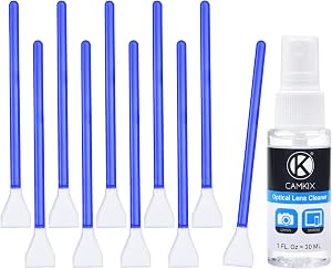 Camkix APS-C Sensor Cleaning Kit Digital Camera Lens Cleaner Kit Compatible with DSLR and Mirrorless Cameras - 10x of 16mm Dry Cleaning Swabs and 1 Bottle of Sensor Optical Lens Cleaner