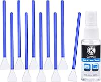 Kit de Limpeza de Sensor APS-C Camkix para Câmeras Digitais - Kit de Limpeza de Lentes Compatível com Câmeras DSLR e Mirrorless - 10x Swabs de Limpeza Secos de 16mm e 1 Frasco de Limpador Óptico