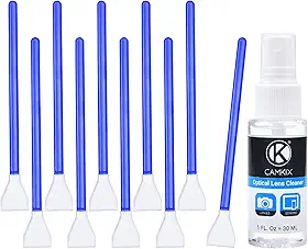Kit de Limpeza de Sensor APS-C Camkix para Câmeras Digitais - Kit de Limpeza de Lentes Compatível com Câmeras DSLR e Mirrorless - 10x Swabs de Limpeza Secos de 16mm e 1 Frasco de Limpador Óptico