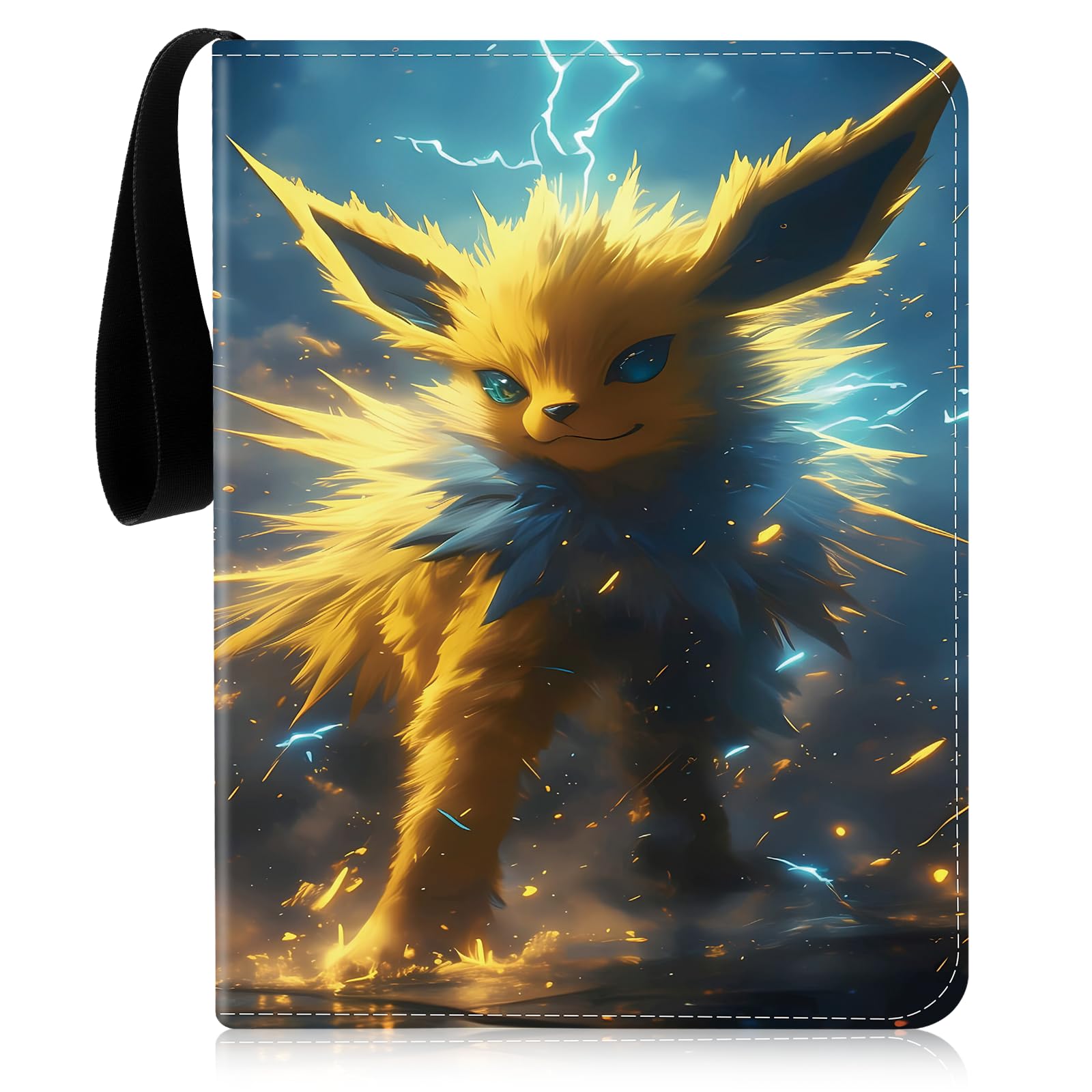 4-Pocket Trading Card Binder - 400 Card Capacity (50 Pages) PU Leather Card Holder with Zipper