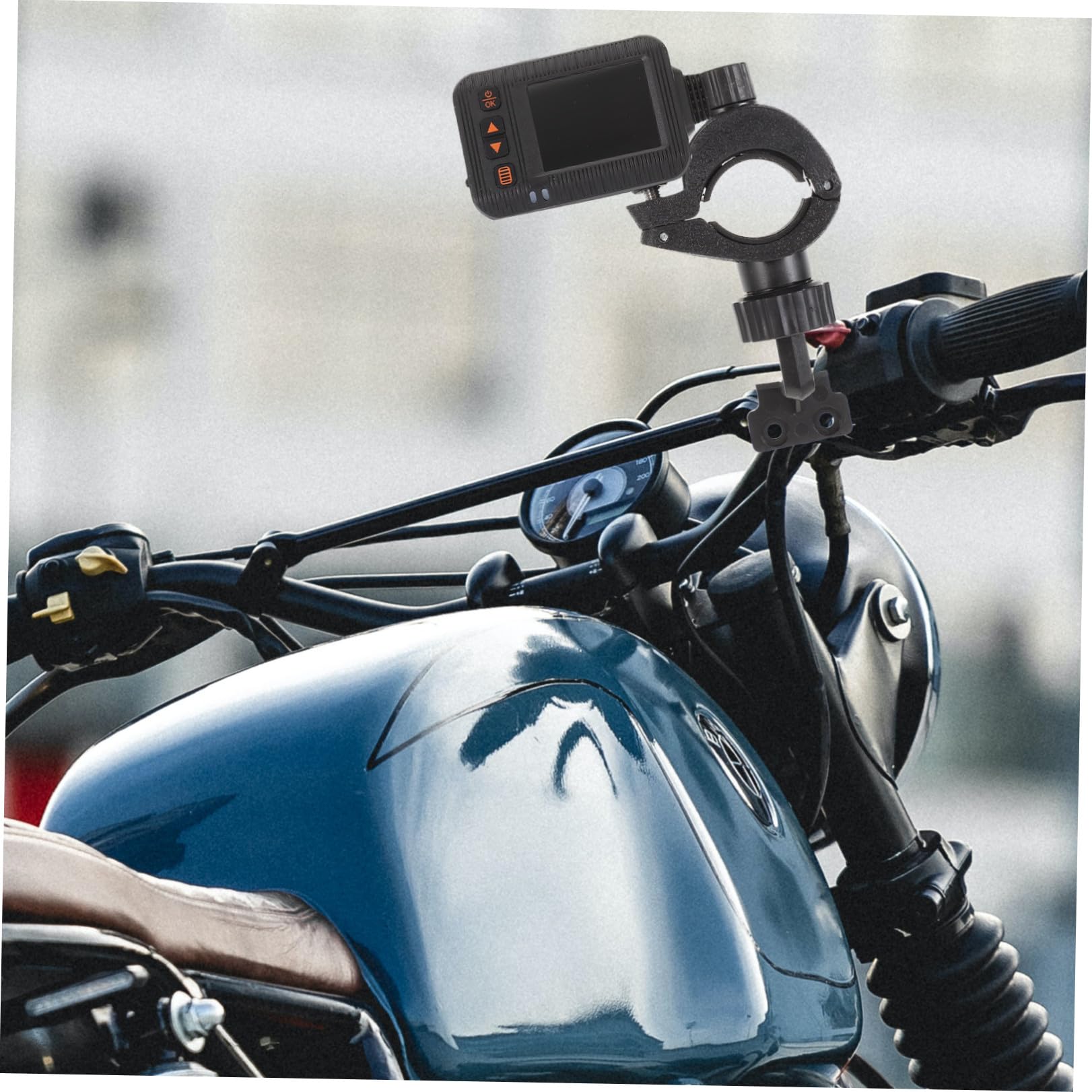 Videoregistratore per Moto 1080p Doppia Telecamera Ip67, Registrazione in Loop e Modalità Parcheggio, Videocamera Grandangolare in Plastica Nero