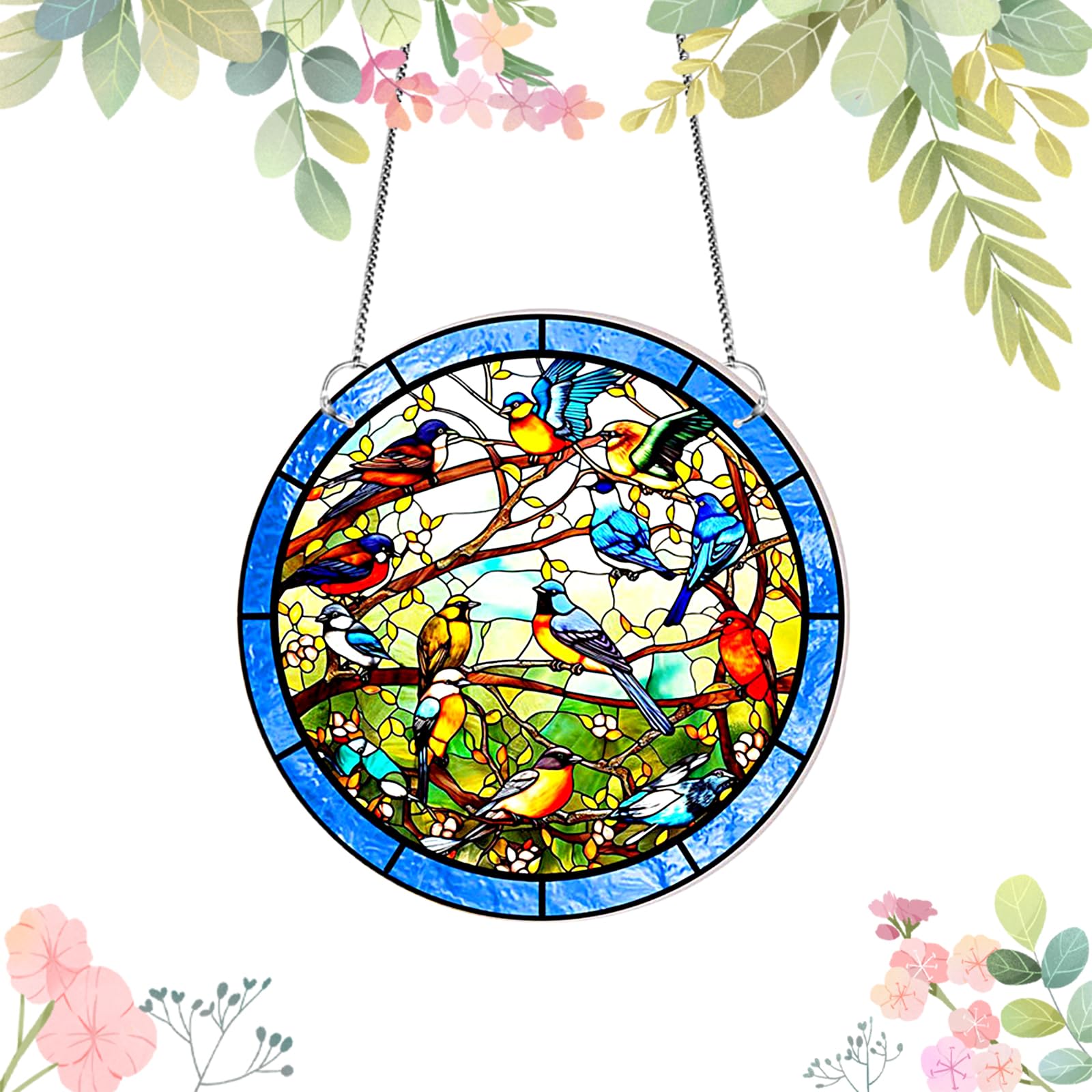 LUMOOM Atrapador de sol colibrí, colgante acrílico para ventana, decoración para ventana, colgante decorativo para jardín, atrapasueños para fiestas, paredes, casas, decoración de jardín (B)