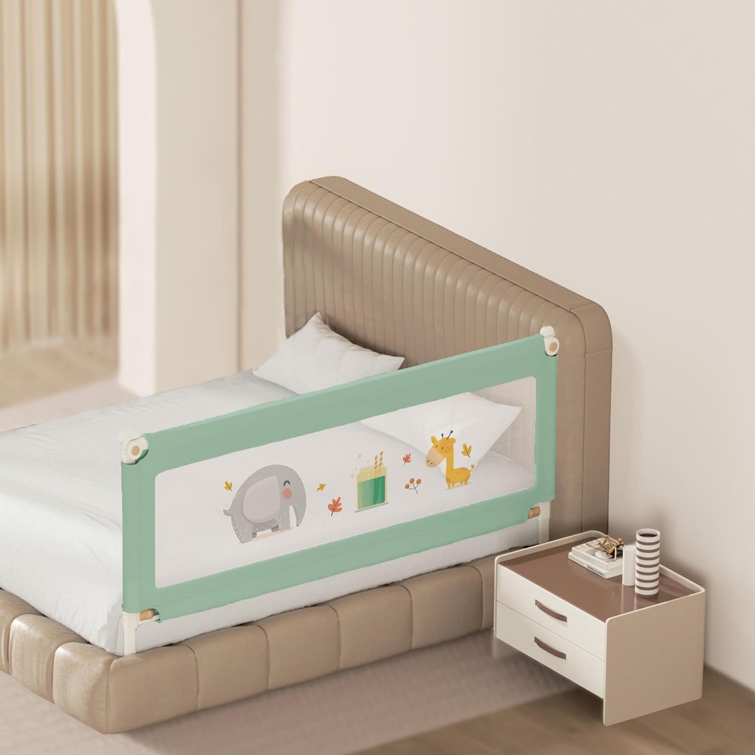 Kids Station Bed Rail for Safety (5ft x 2.6ft), 150cm x 80cm, Baby Safety, Adjustable Height, Foldable Safeguard for Baby Proofing King Size Bed (5’0″, 1 Side, Green) Kids Station Bed Rail for Safety (5ft x 2.6ft), 150cm x 80cm, Baby Safety, Adjustable Height, Foldable Safeguard for Baby Proofing King Size Bed (5’0″, 1 Side, Green)