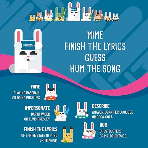 Miniatura 5 de SAVANA Bunny Hops! - Adivina, mime, canta!  Juego de fiesta galardonado para familias  4 a 16 jugadores  Juego para niños, adolescentes y adultos