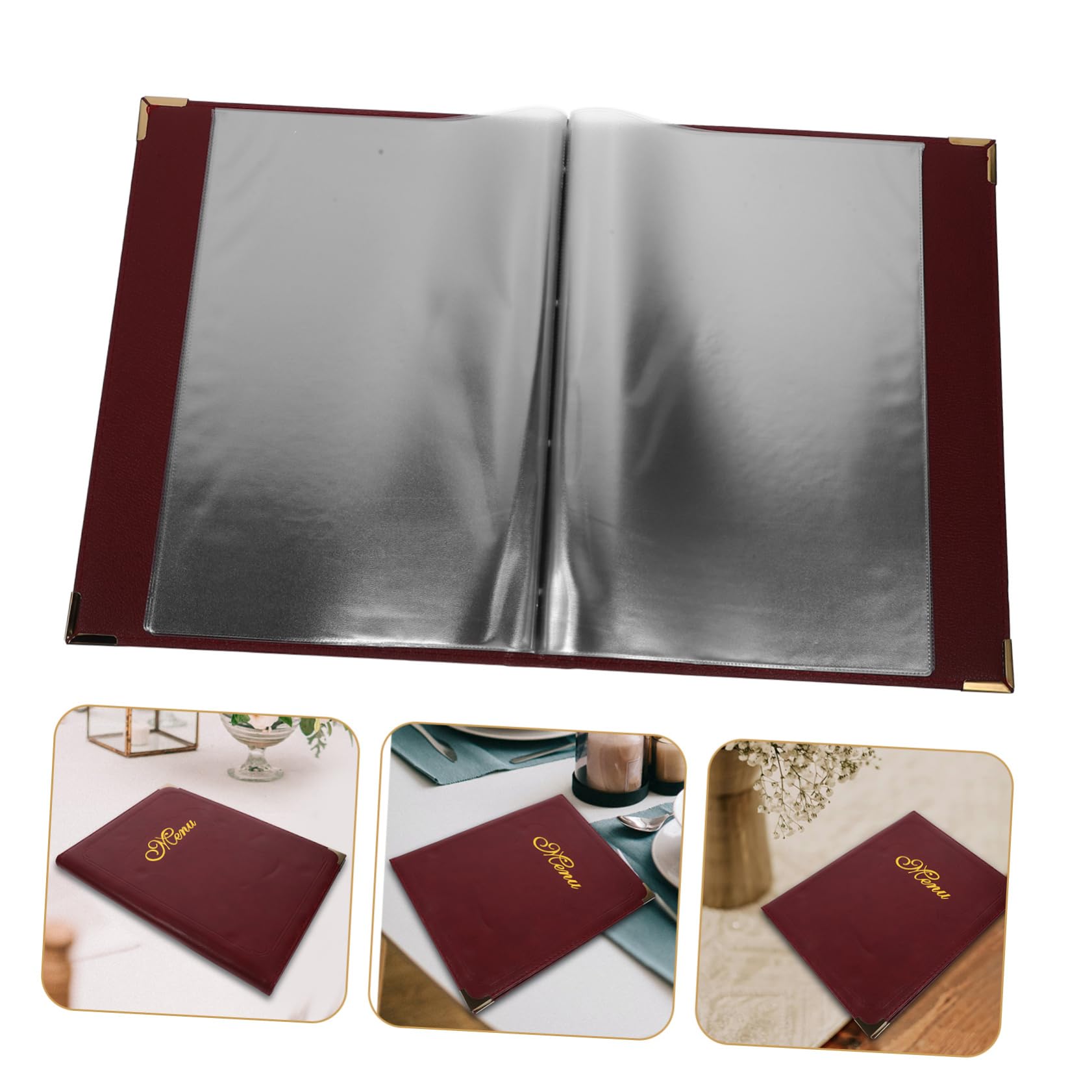 Libro de Menú de Pedidos de Cuero A4, Portamenús Práctico | Libro de Menú Funcional, para Restaurante y Hotel, Protege el Contenido del Menú, Estilo Interior Simple