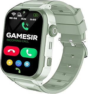GameSir Musk 5G/4G Kids Smart Watch with GPS Tracker, SIM Calling, Face Unlock, Video Calls, SOS Alerts, IP67 Waterproof, 800mAh Battery, Voice Chat, Live Location(OliveGreen)