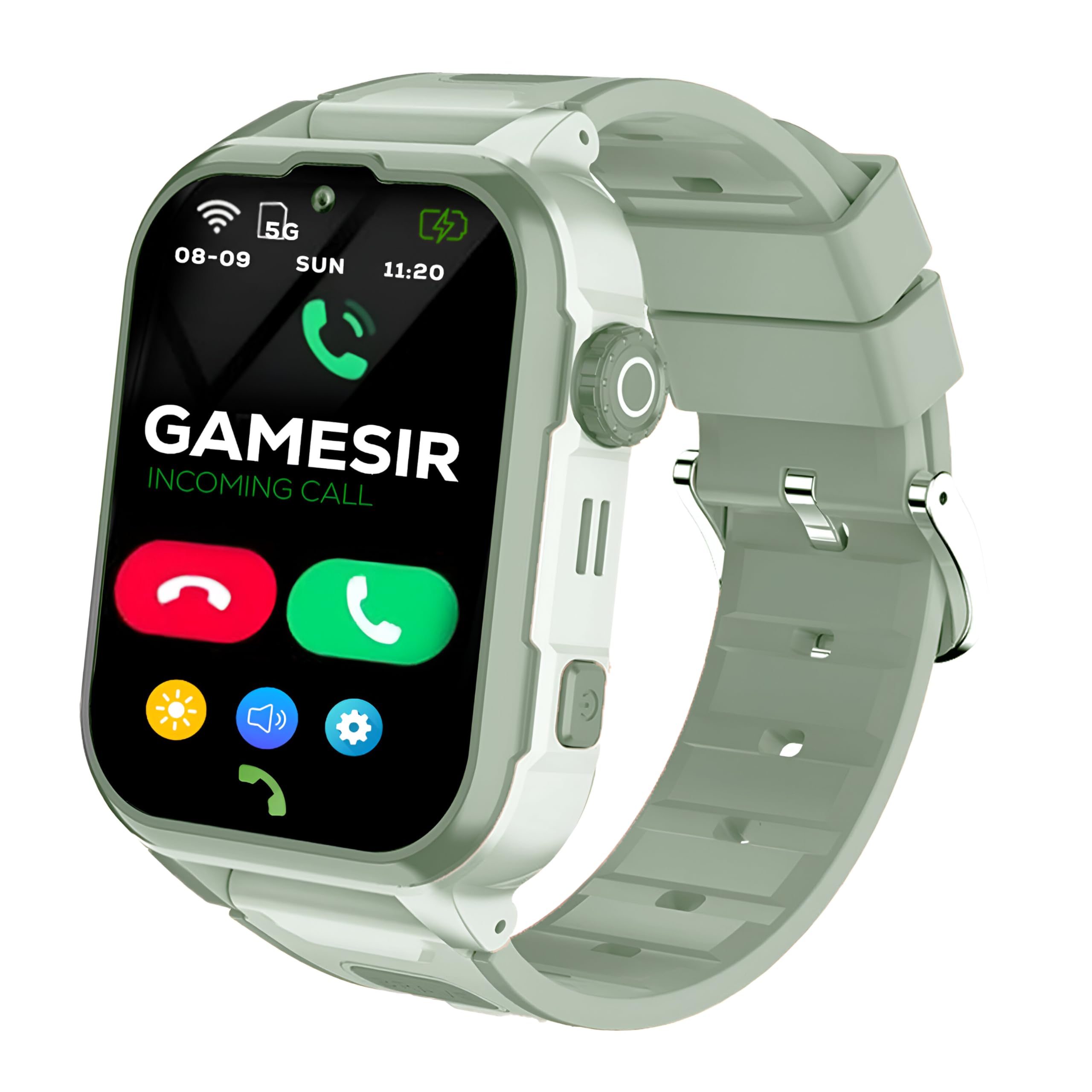 GameSir Musk 5G/4G Kids Smart Watch, Olive Green - Image 1
