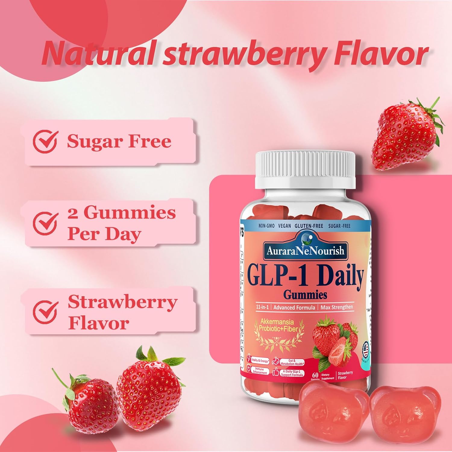 Glp-1, Glp 1 Probiotic Gummies, Natural Glp1 Weight Manageme...