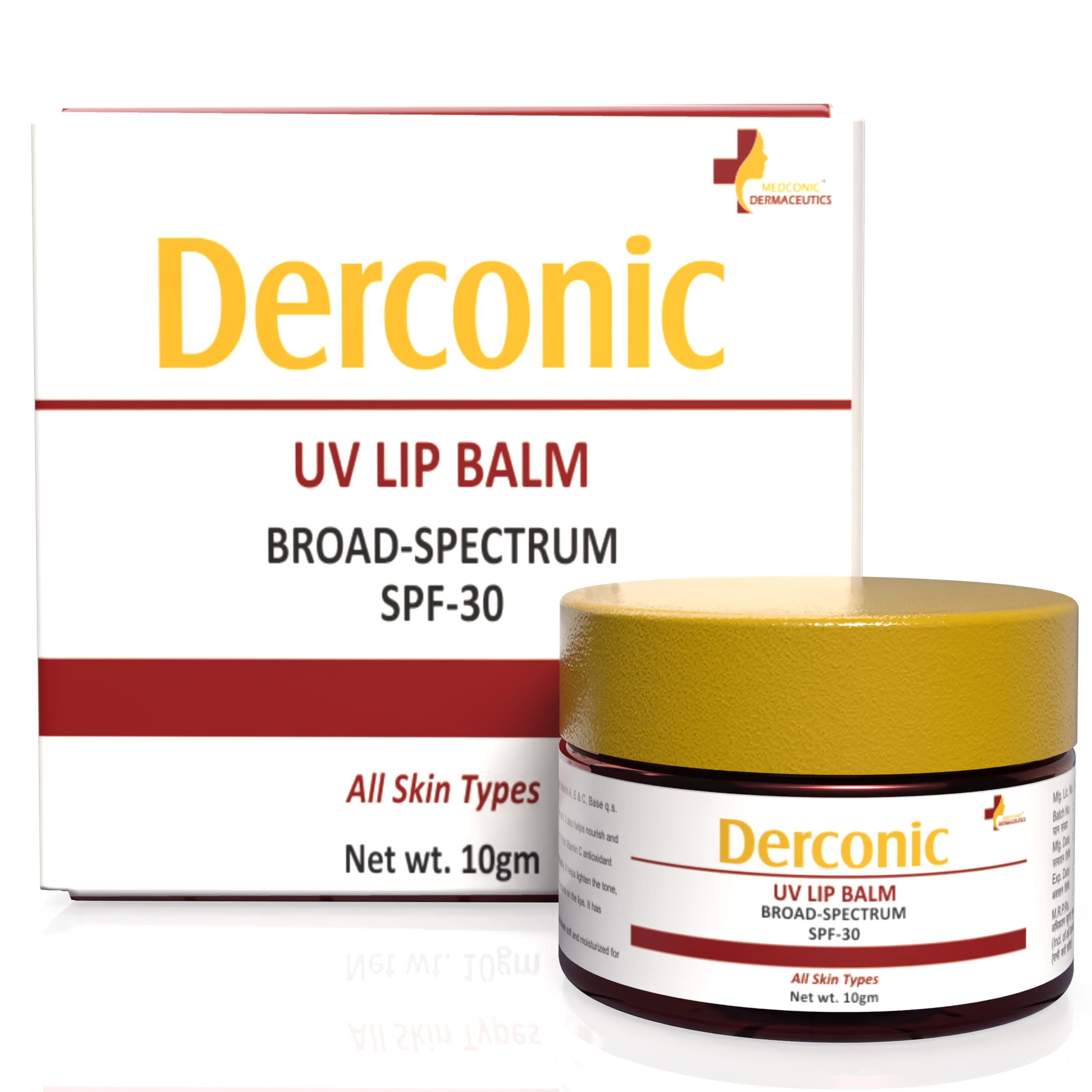 Derconic UV Lip Balm with SPF-30 | For Dark, Pigmented, Dry, Flaky Lips | Brightens Pigmented Lips | Vitamin C for Dark Lips | Lip Balm for Glossy Buttery Soft Pink Lips | For Women & Men | Net Wt. 10g-image-44