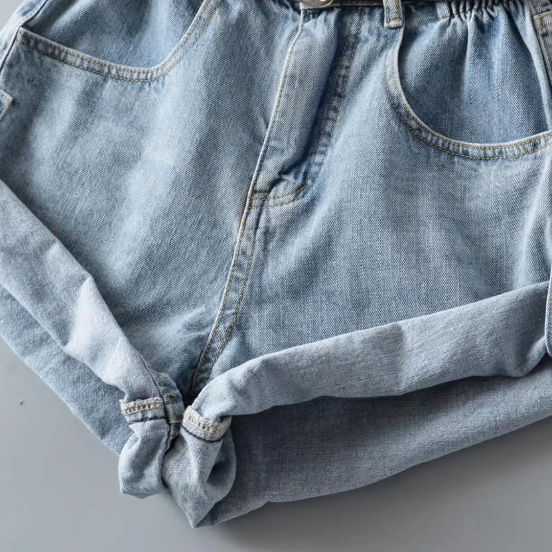Short Jogging Femme Short en Denim À Taille Froncée pour Femme