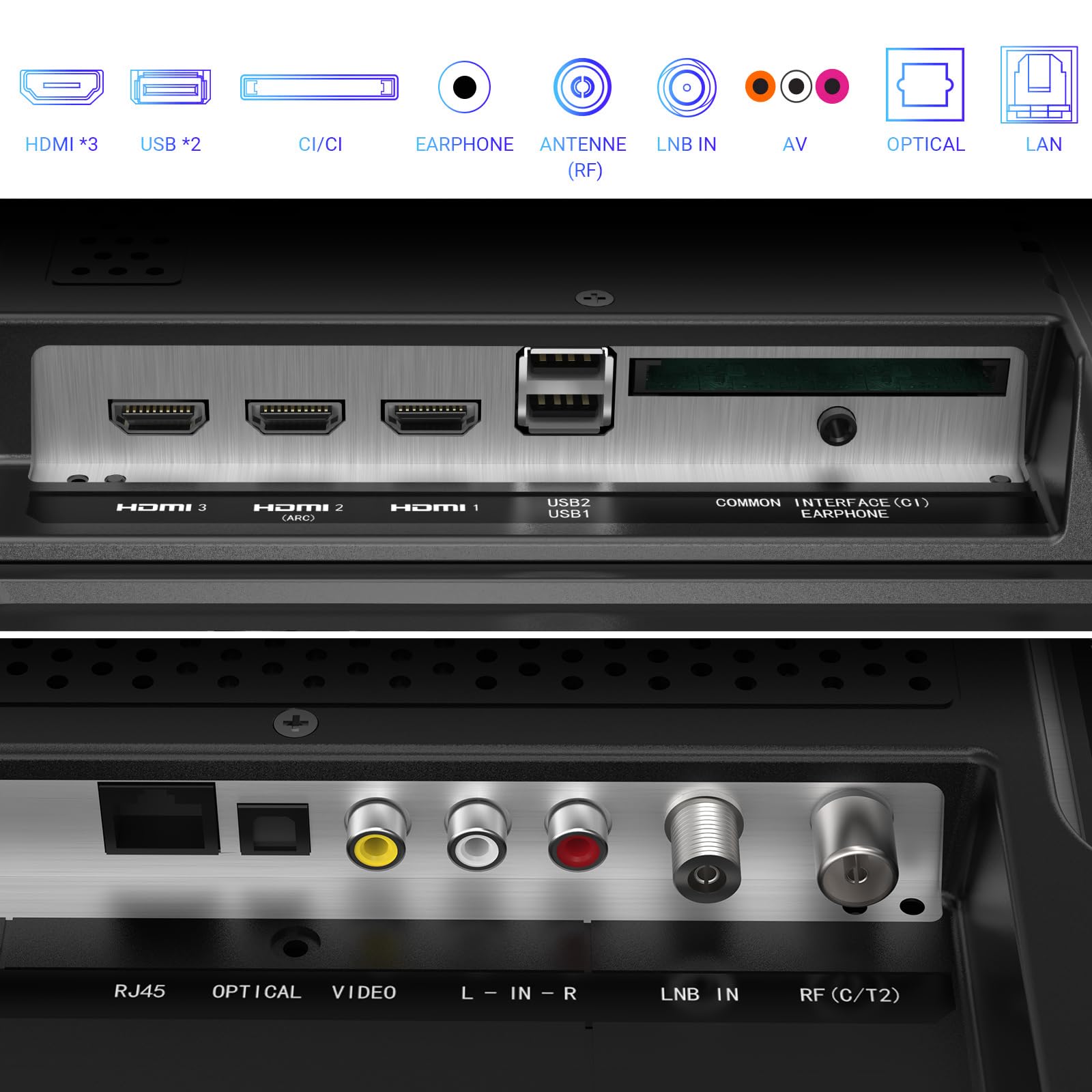 Antteq AV40F5Q 40 Pollici 2K QLED Smart TV HDR10 Bluetooth Triplo Tuner HD DVB-C/-S2/-T2