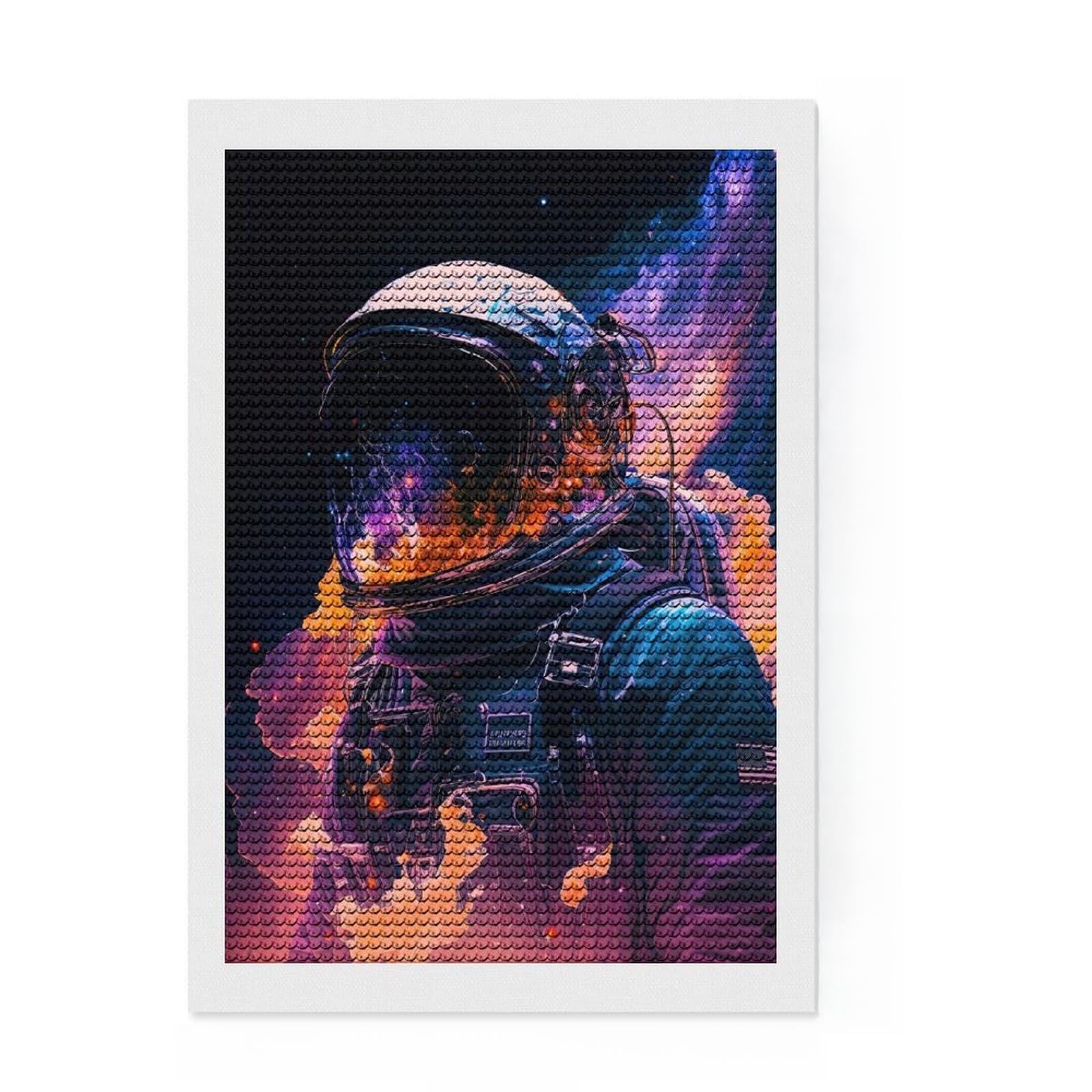 Junmoney Cosmic Explorer Chronicles Diamond Painting Kit 8"x12", Full Kit Included, Calming Craft to Unwind, Office Decor, Gift Idea, Easy to Enjoy