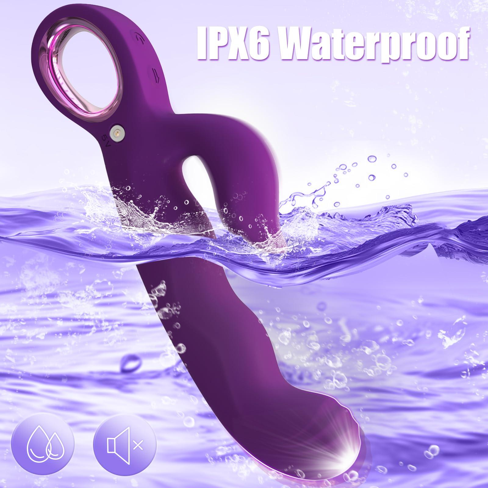 Thrusting Vibrator Adult Sex Toys, 3 in 1 G Spot Finger Vibrator Women Sex Toys - 7 Thrusting & 7 Vibrating Modes, 8.3 Inch Thrusting Dildo Adult Toys Clitoral Stimulator for Women Couples (Purple)