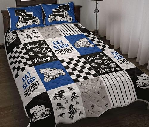 Colcha personalizada de auto de carreras para comer dormir color azul con temática de auto de carreras decoración de dormitorio colchas de coche de