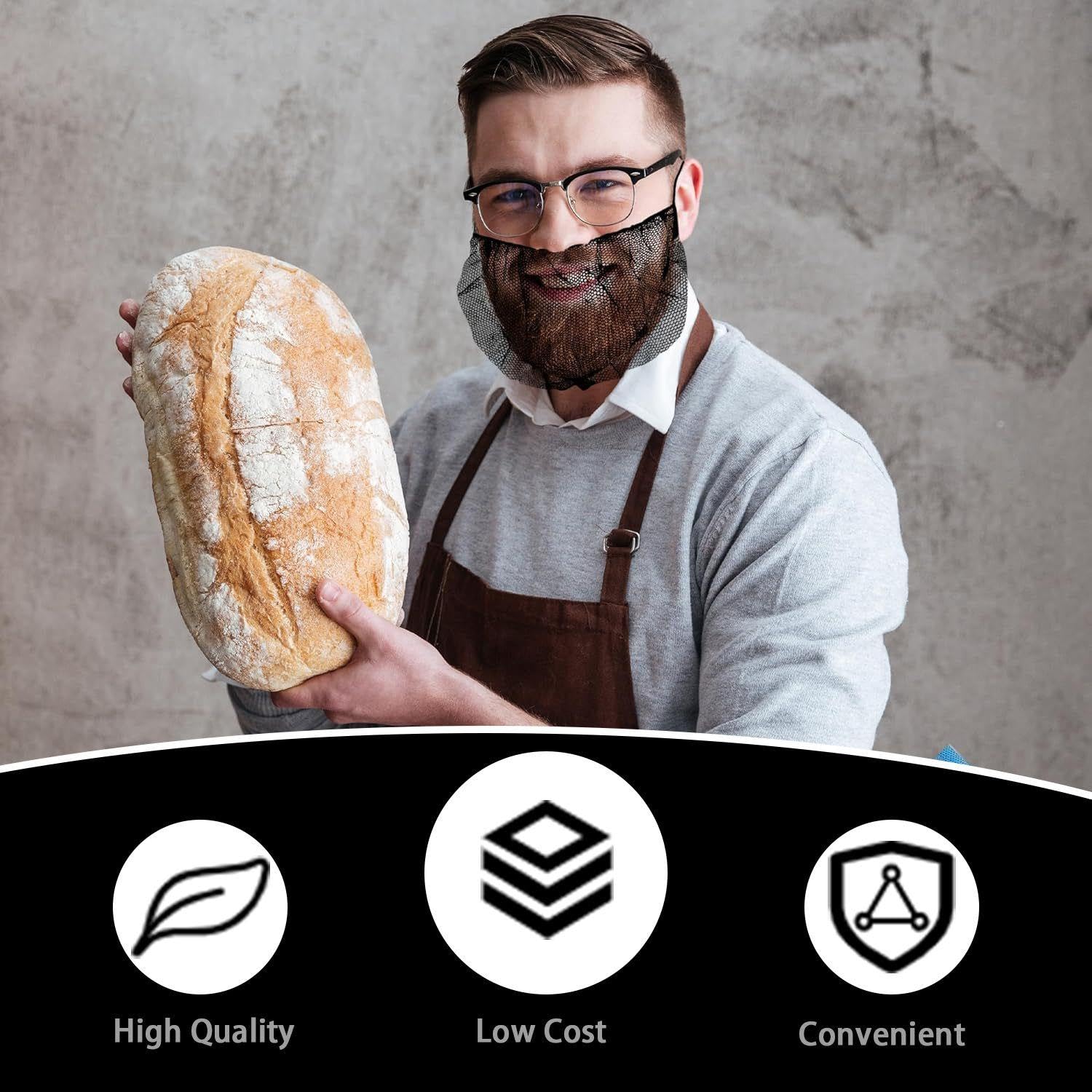 Rete per barba da uomo 100 sztuk czarna