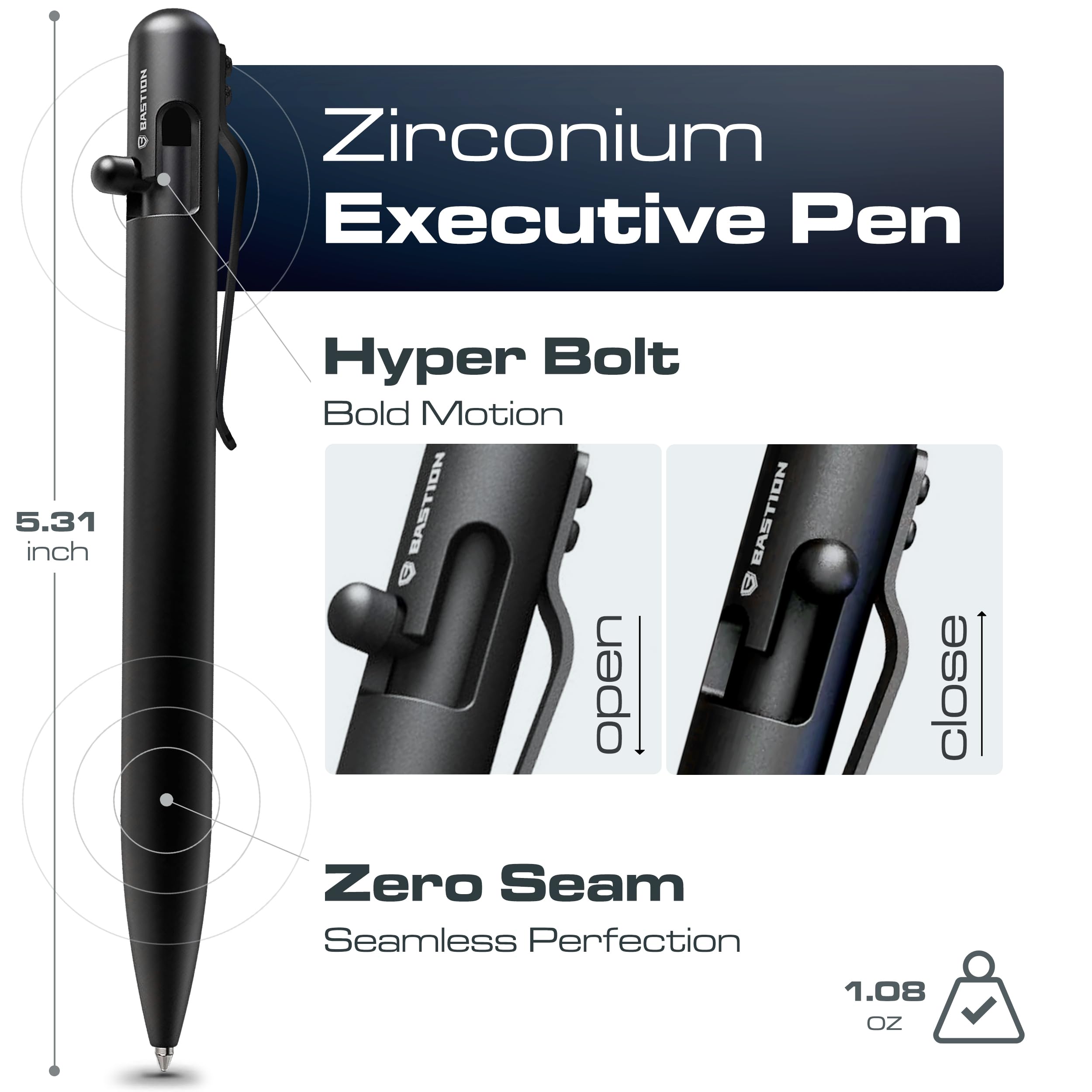 Amazon | BASTION® ラグジュアリーボルトアクションペン、丈夫な