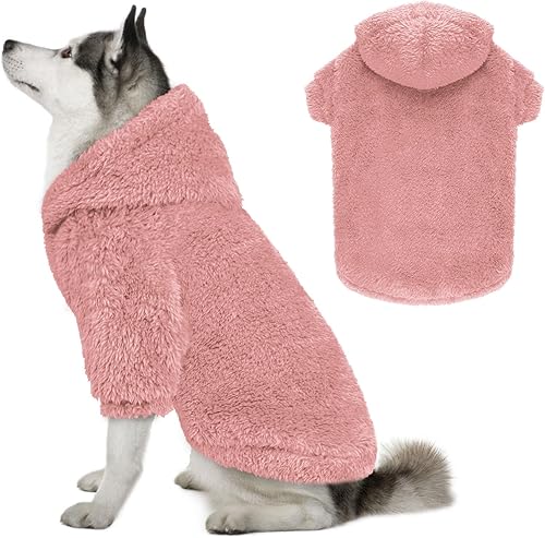 Sudadera con capucha para perros grandes, suéter suave de doble cara de forro polar de felpa para perro, ropa para perro, abrigos para perro,