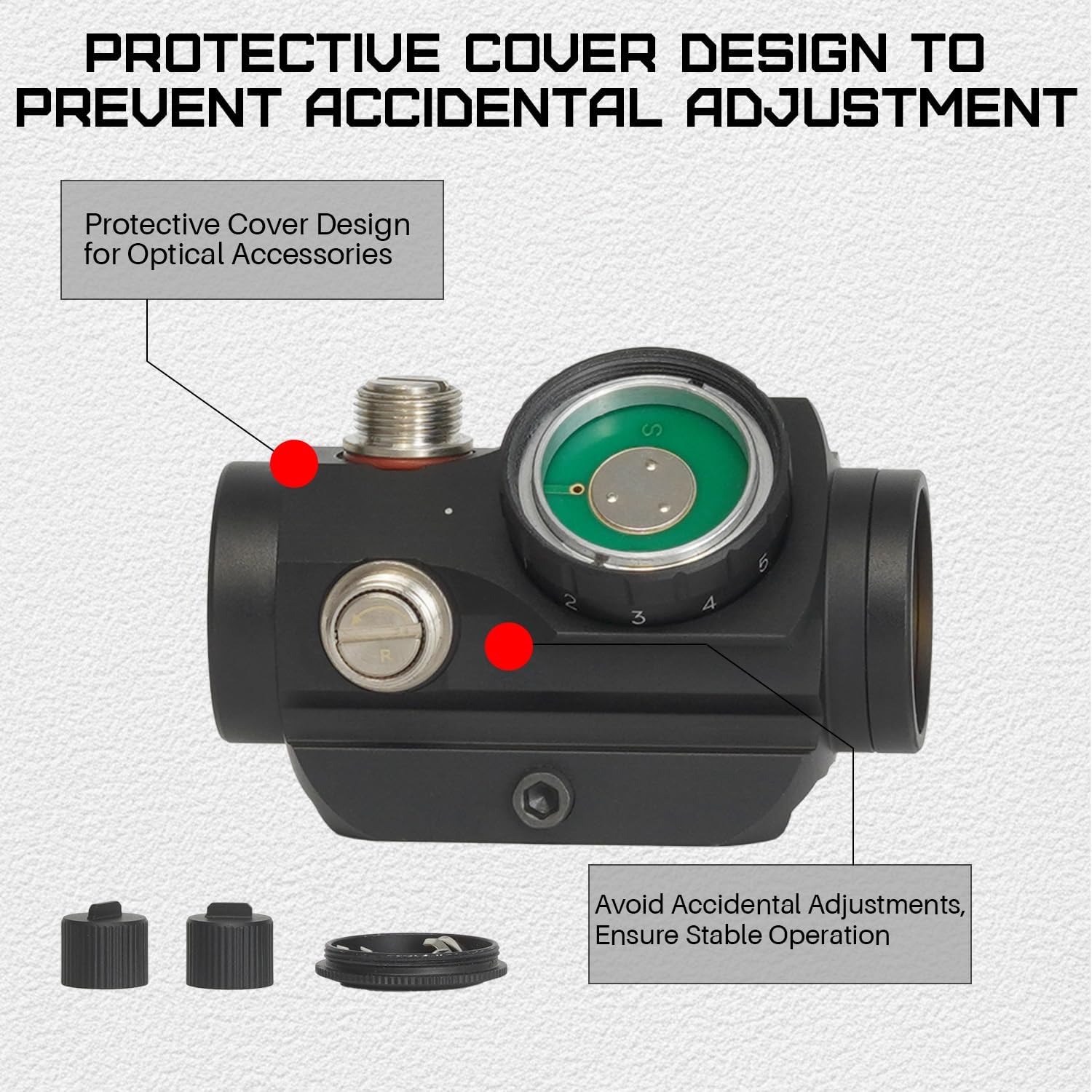 TABBIOFT 3-Dot Reticle Optic Sight- 11 Brightness Red Dot Optics with Co-Witness Mount Low-Height 20mm Rail Adapter for Outdoor Observation