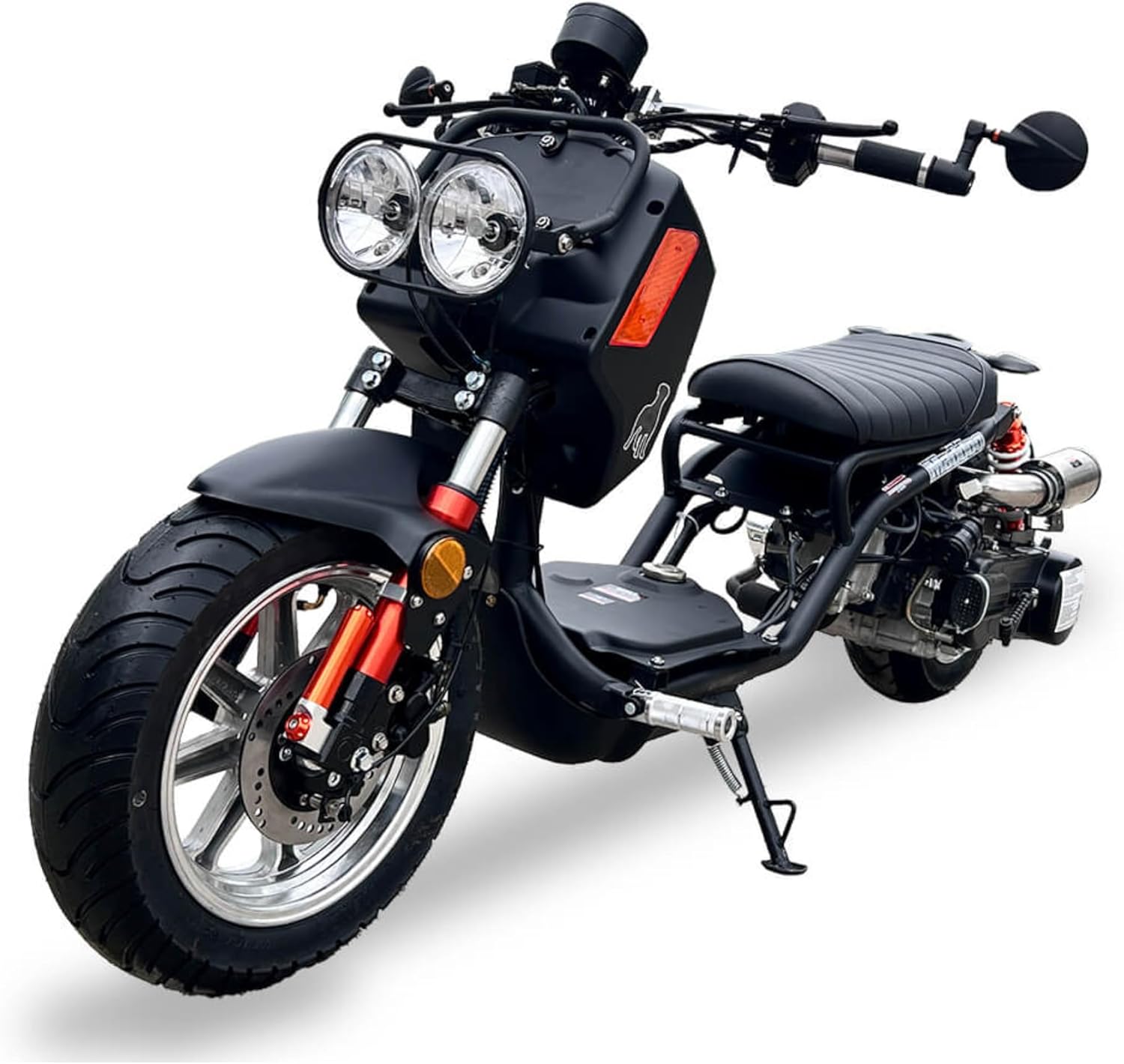 Reckless 150cc Scooter Generation 4 Automatic Transmission PMZ150-21, Street Legal Motorcycle for Adults, LED Headlights Digital Speedometer, Stretched-Out Ruckus Style Powerful GY6 Engine Smooth Ride