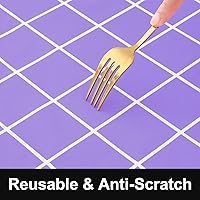 Vista 7 de Mantel rectangular, manteles de plástico elásticos ajustables con parte trasera de franela para mesas de 4 pies, manteles de vinilo impermeables