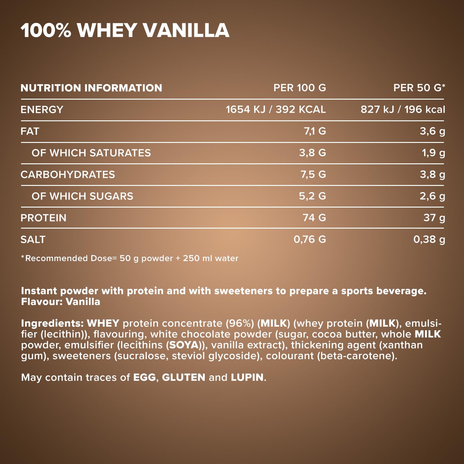 IronMaxx 100% Whey Protein Powder - French Vanilla 500g sobre | proteína de suero de leche en polvo soluble en agua y bajo en azúcar | muchos sabores diferentes